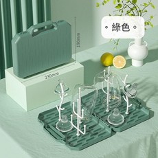 嬰兒奶瓶收納箱 寶寶餐具乾燥架 瀝水防塵晾乾架, 綠色, 綠色