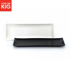 매트 롤접시 검정 크림 업소용 멜라민 초밥접시 긴접시 식당 플레이팅, 크림매트 롤접시 G-0617