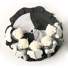 신생아 곰돌이 흑백모빌 오르골 봉제인형 딸랑이 봉제모빌 인형놀이 출산선물, 오르골포함(벌크포장), 1개