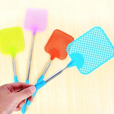 접이식 4단 5단 안테나 파리채 수납 채 소망 벌레 잡 확대 라이트 스탠드 방충 망 정원, 4단(색상랜덤)