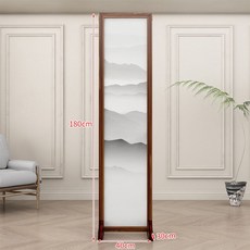 파티션 도어 스크린 제사 가림막 차례상 산수화 브라운 병풍 명절 180*40, 온 스크린 불투명한 푸른 산수 180*40 한 짝, 1개