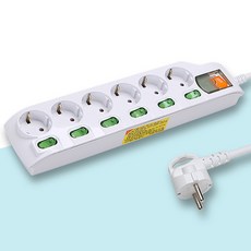 멀티코드 개별 메인 스위치 6구 멀티탭 일신 국산, 1개, 3m