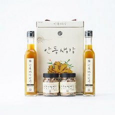 100% 안동생강 착즙 물한방울 넣지않고 가열농축한 안동생강진액 4종(320g*2+편강50g*2), 1개