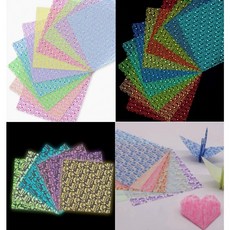 트윈은 학종이 야광 러브하트 100장 소원 종이학 취미 종이접기 색종이, 1팩, 10색