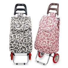 핸드카트 쇼핑카트(페이즐리 고급형) 장바구니, 핸드카트 쇼핑카트(페이즐리/고급형) 장바구니, 1개, 와인색