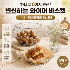 세지아 변신하는 와이어 바스켓, 1개, 실버