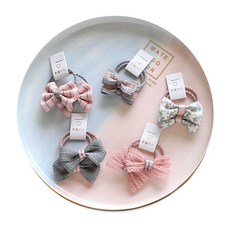 雪倫小舖 兒童髮圈 5對入蝴蝶結髮圈 髮飾