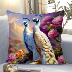 애니 캐릭터 소파쿠션 양면 소파 쿠션 솜 포함 세탁가능 고탄력 애니 굿즈 차량용 겸용 메모리폼 허리지지 내구성 강함 트렌디한 스타일, 길조새-28, 40 x 40CM (솜포함 양면쿠션)