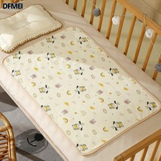 DFMEI 護理墊純棉寶寶柔軟a類水洗牀墊印花嬰兒隔尿墊隔水防水, 1個, 彩紅小狗