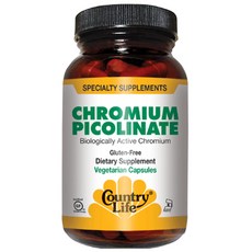 Country Life 吡啶甲酸鉻素食膠囊, 200顆, 1罐
