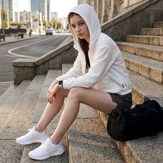 테슬라 여성 데일리 후드 바람막이 윈드자켓 가볍게 걸치는 경량 집업 점퍼 FET60