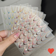 네일아트 프렌치 골드라인 네일 그라데이션 스텐실