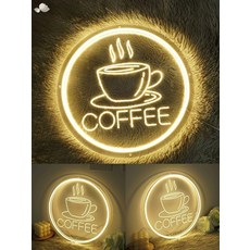 아크릴 조명 네온사인 LED 간판 매장 카페 벽걸이 인테리어 무드등 사인보드, 5V-12V, 1개