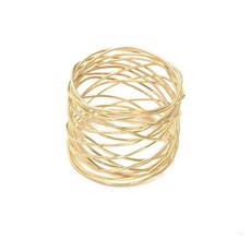 金色繞絲餐巾環 鐵絲餐巾扣, 繞圈金色1個裝, 1個