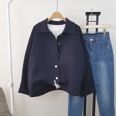 Imagination & Beyond 女款翻領夾克開襟衫端莊的翻領開襟衫無開叉柔軟的日常針織衫開襟衫