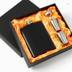 원투라이프 힙플라스크대용량 힙플라스크 세트 블랙 200ml
