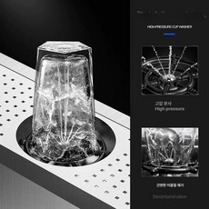 고압 컵 세척기 싱크대 컵워셔 스텐 세척 자동컵세척기 와인잔 호텔, N6240X 패키지1-무드레인(수전 미포함)