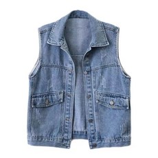데님 문예 베스트 캐주얼 코트 a women's vest 하늘비즈 A8 Q374P154