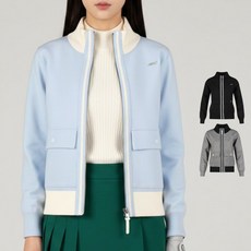 배색 시보리 지퍼라인 여자 골프 방풍 니트 점퍼 골프웨어 데일리 파3