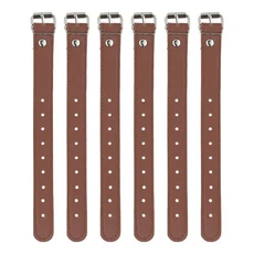 6pcs 자전거 앞 바구니 스트랩 조정 가능한 가죽 자전거 바구니 스트랩 자전거 스트랩 바구니 버클 아이의 BikeCycling 액세서리, brown