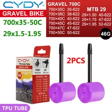 46g CYDY TPU 내부 튜브 700C 자갈 자전거 700x35-50C 35C 38C 40C 45C 50C 타이어 카메라 MTB 29x1.5-1.95, 01 65mm, 03 46G 700x35-50C 2PCS