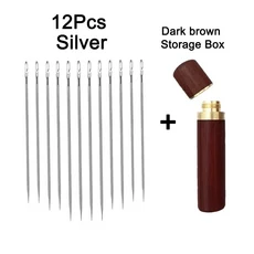 올스토어 12/24Pcs 측면 구멍 블라인드 바느질 바늘 노인 손 핀 스테인레스 스틸 DIY 홈 셀프