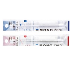 (Tombow) 모노 제로 지우개 MONO Zero 펜타입 샤프식 홀더 지우개 얇은 잘 지워지는 미술용, 2개, 라운드지우개(리필2개)