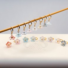 [율찌네 보물섬] 방울꽃 투명 / 키링 단수표시링 마커링 스티치마커 코수링 뜨개부자재 뜨개질, 검정