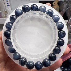 藍莓藍髮晶手串 圓珠設計 9.3毫米, 9.3