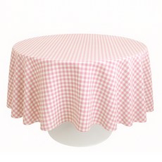 홈카페 패브릭 식탁보 감성 체크 테이블보 캠핑 주방 커버, 핑크, 6인 140x180, 1개