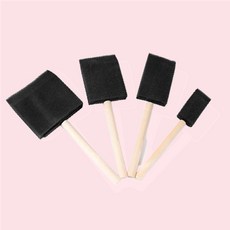 페인트브러쉬 나무 손잡이 폼 스펀지 미술도구 4p 쓱템, 1개