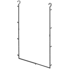 W56~96XD5.5XH100cm smart 야마자키 실업(Yamazaki) 신축 수납력 업 2단 옷걸이 블랙