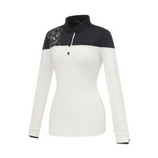 디즈니골프 디즈니골프 여성 아트웍 언발 배색 긴팔 카라 티셔츠 DM3LTS003