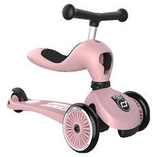 SCOOT AND RIDE Highwaykick 1 桃色 兒童滑板車 兩用滑步車，安全耐用，輕鬆轉換模式, Rose, 1個