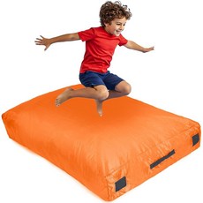 SaferBounce 감각을 위한 크래시 패드 | 큰 1.5m x 1.5m(5피트 5피트) 또는 91.4cm(3피트 4피트) 점프 및 플레이를 위장 자폐증 감각 충돌 매트 크래, 주황색