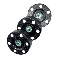 Crossbar 인라인 하키 퍽 - 3팩 - 빠른 글라이드를 위한 6개의 슬라이더 도트 디자인 - 실제 아이스 퍽처럼 느껴지는 크로스해치 - 스트리트 롤러 및 데크 하키용(레, 블랙