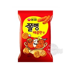 과자사탕초콜릿간식/C18_농심 쫄병스낵매콤한맛 82g/사무실 회사 탕비실 모임 어린이집 학원 교회 과자파티, 82g, 1개