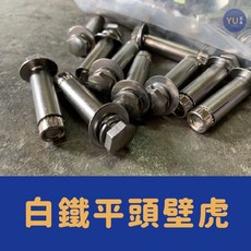 小宇五金 白鐵壁虎 平頭 2分 2分半 3分 4分 膨脹螺絲 套管壁虎 不鏽鋼壁虎, 3/8*2-1/2, 1個