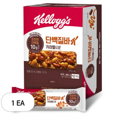 켈로그 단백질바K 카라멜&넛 12p, 480g, 1개