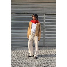 zara 자라 워시드 페이크 인터록 팬츠 - 크림309082