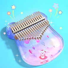 다양한 원목 학 칼림바 꽃사슴 클로버 17음 21음 고래, 17톤크리스탈우주토끼+선물, 1개