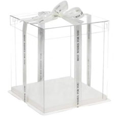 리본제공 투명창 쉬폰 케이크상자 세트, 투명, 2개