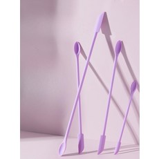 3pc묶음 화장품 실리콘 스쿠프 스크레이퍼 뷰티 도구 스크레퍼 소분 긁기 수저 세트 리퀴드 페이스 크림 파운데이션 케어, 소형 실리콘 스푼 (3개)