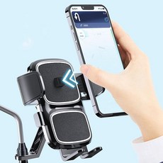 자전거 경량 휴대폰 거치대 오토바이 라이딩 핸드폰 받침대 홀더, 백미러형, 블랙, 1개