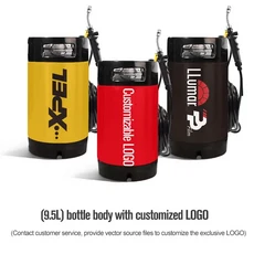 9.5L 19L 휴대용 색조 통 압력 세차 탱크 세차 스프레이 PPF TPU 창 색조 도구 자동차 물 스프레이 통, [02] 9.5L Custom Logo