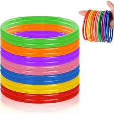 기린드 14개 다채색 링 토스 게임 플라스틱 야외 파티 속도 및 민첩성 훈련 4.7인치