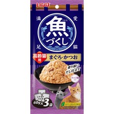 CIAO 魚盛 貓餐包 鮪魚鰹魚 香味日式高湯 60g x 3袋, 1個, 180g, 高齡貓 鮪魚+鰹魚 TCR-177