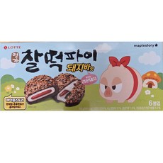 롯데웰푸드 찰떡파이 명가 메이플스토리 돼지바맛, 1개, 150g