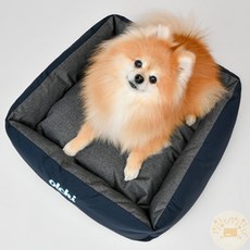 온빛마켓 퍼피아 사각베드 네이비 강아지쿠션침대