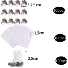 하트 모양 빈 알루미늄 티라이트 캔들 왁스 틴 항아리 케이스 컨테이너 몰드 홀더 DIY 제작용 20x20mm 100, 01 Heart mix300pcs